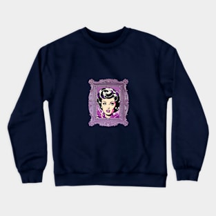 Retro Pin up Lady Portrait Crewneck Sweatshirt